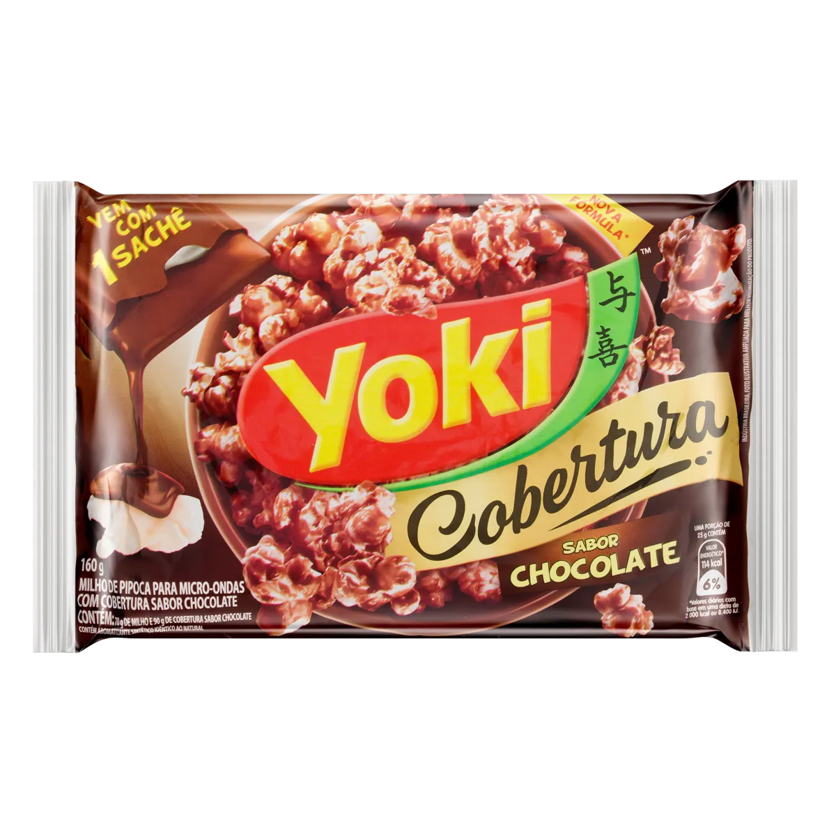 Pipoca Para Micro-ondas Yoki Cobertura Chocolate 160g