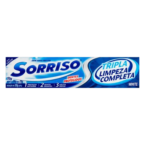 Pasta De Dente Sorriso Tripla Limpeza De 70g