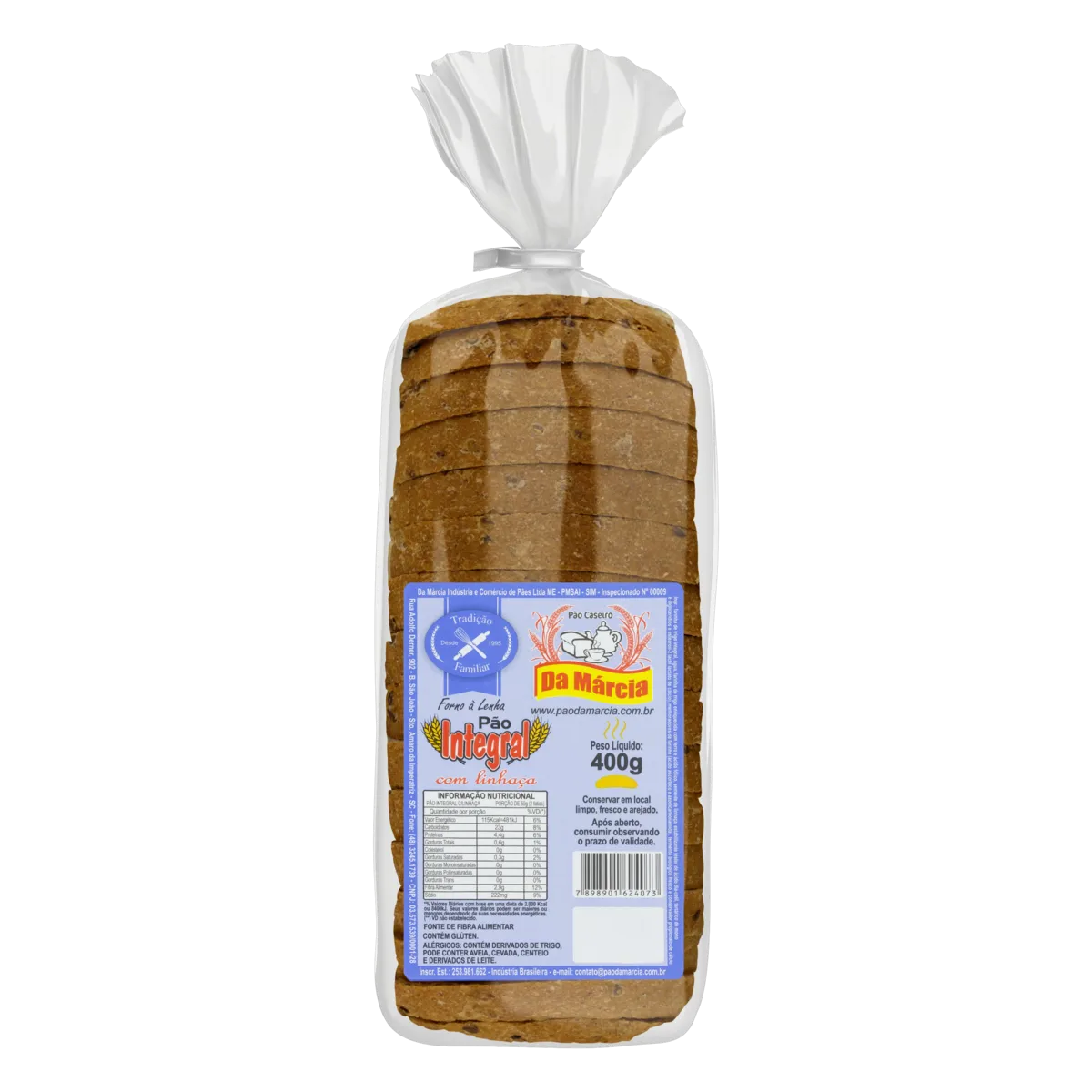 Pão Integral Com Linhaça Da Marcia 400g